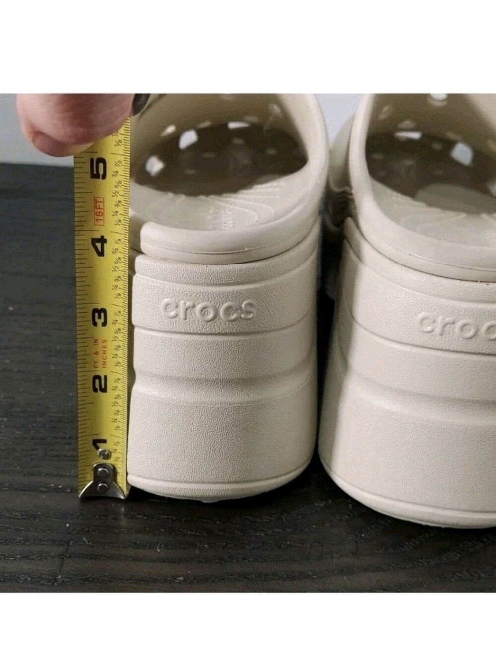 Crocs Siren Heeled Clog Bone 208547-2Y2 Mens Size 9 And Women’s Size 11 - Picture 3 of 3